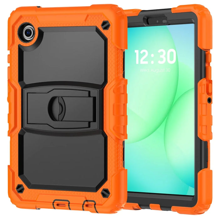 For Samsung Galaxy Tab A11 / A9 Case Kickstand Tablet Cover with Shoulder Strap - Orange - 2
