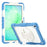 For Samsung Galaxy Tab A11+ / A9+ PC+Silicone Case Rugged Kickstand Tablet Cover - Beige+Cyan Blue - 1