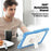 For Samsung Galaxy Tab A11+ / A9+ PC+Silicone Case Rugged Kickstand Tablet Cover - Beige+Cyan Blue - 5