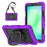 For Samsung Galaxy Tab A11 / A9 PC+Silicone Case Impact Resistant Kickstand Tablet  Cover with Shoulder Strap - Purple - 1