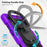 For Samsung Galaxy Tab A11 / A9 PC+Silicone Case Impact Resistant Kickstand Tablet  Cover with Shoulder Strap - Purple - 6