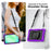 For Samsung Galaxy Tab A11 / A9 PC+Silicone Case Impact Resistant Kickstand Tablet  Cover with Shoulder Strap - Purple - 7