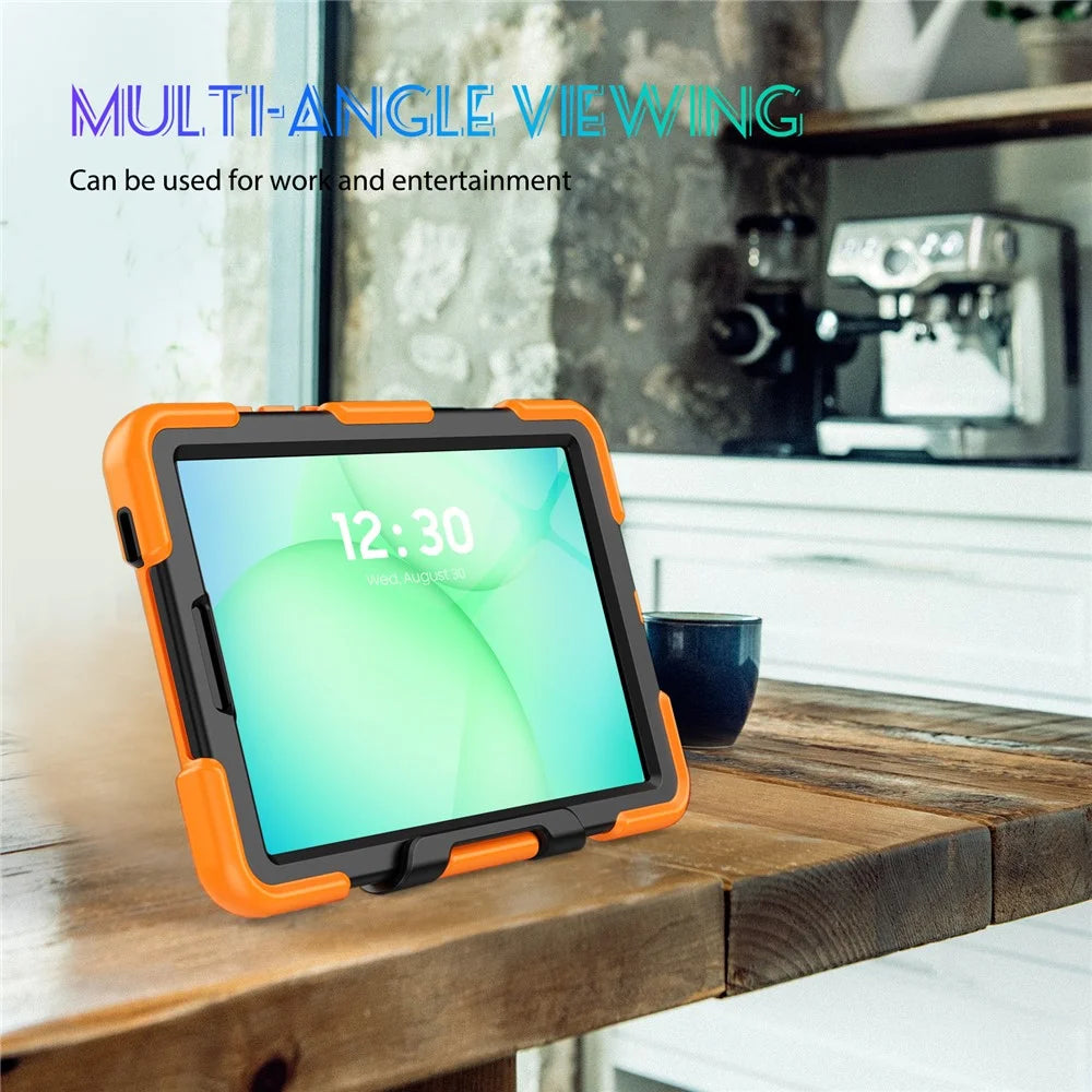 For Samsung Galaxy Tab A11 / A9 Cover PC+Silicone Anti-Fall Dustproof Tablet Case - Orange - 3