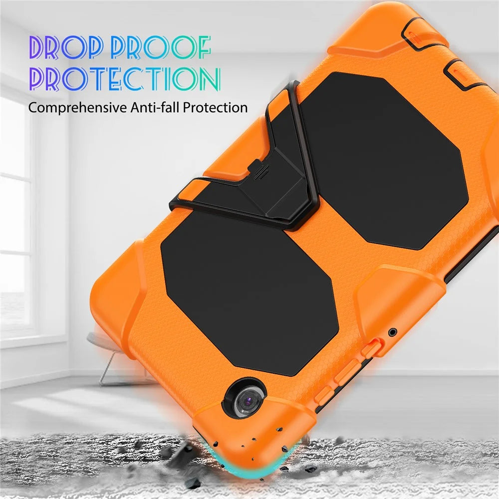 For Samsung Galaxy Tab A11 / A9 Cover PC+Silicone Anti-Fall Dustproof Tablet Case - Orange - 5