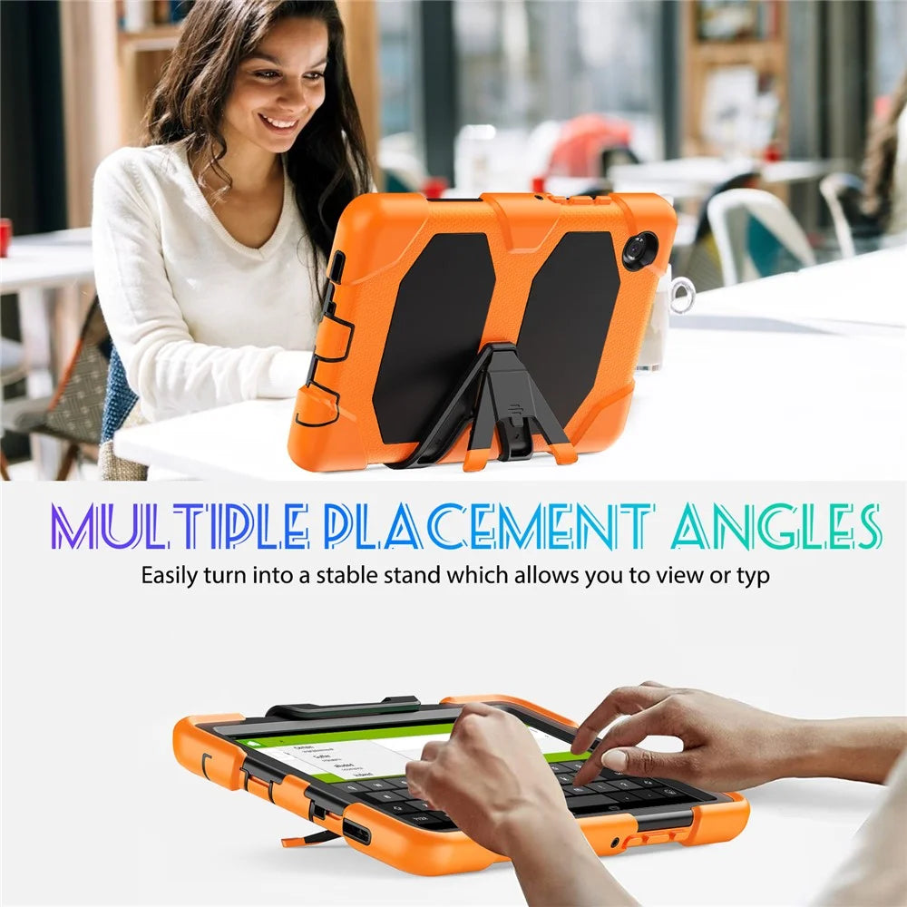 For Samsung Galaxy Tab A11 / A9 Cover PC+Silicone Anti-Fall Dustproof Tablet Case - Orange - 6