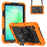 For Samsung Galaxy Tab A11 / A9 Kickstand Cover PC + Silicone Tablet Case with Shoulder Strap - Black+Orange - 2