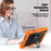 For Samsung Galaxy Tab A11 / A9 Kickstand Cover PC + Silicone Tablet Case with Shoulder Strap - Black+Orange - 5