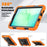 For Samsung Galaxy Tab A11 / A9 Kickstand Cover PC + Silicone Tablet Case with Shoulder Strap - Black+Orange - 6