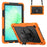 For Samsung Galaxy Tab A11+ / A9+ Protective Cover PC+Silicone Kickstand Tablet Case - Black+Orange - 1