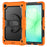For Samsung Galaxy Tab A11+ / A9+ Protective Cover PC+Silicone Kickstand Tablet Case - Black+Orange - 2