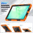 For Samsung Galaxy Tab A11+ / A9+ Protective Cover PC+Silicone Kickstand Tablet Case - Black+Orange - 6