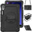 For Samsung Galaxy Tab S9 FE+ SM-X610 SM-X616B PC+Silicone Tablet Cover with Kickstand - Black+Black - 1