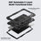 For Samsung Galaxy Tab S9 FE+ SM-X610 SM-X616B PC+Silicone Tablet Cover with Kickstand - Black+Black - 3