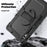 For Samsung Galaxy Tab S9 FE+ SM-X610 SM-X616B PC+Silicone Tablet Cover with Kickstand - Black+Black - 4