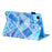 For Samsung Galaxy Tab A11 / A9 X110 / X115 Leather Case Auto Wake / Sleep Pattern Tablet Cover - Blue Checkerboard - 4