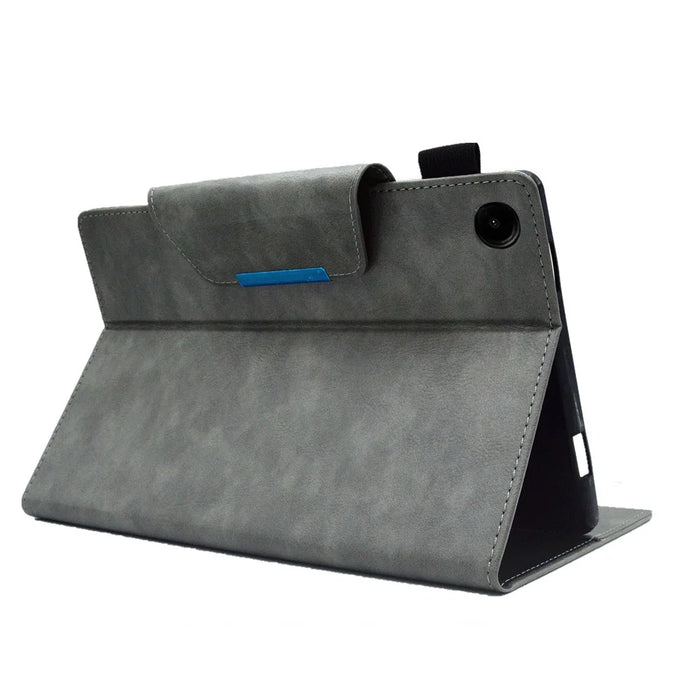For Samsung Galaxy Tab A11 / A9 X110 / X115 PU Leather Case Smart Flip Protective Tablet Cover - Grey - 3