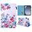 For Samsung Galaxy Tab A9 X110 / X115 Leather Folio Case Auto Sleep / Wake Pattern Sleeve Cover - Roses - 1