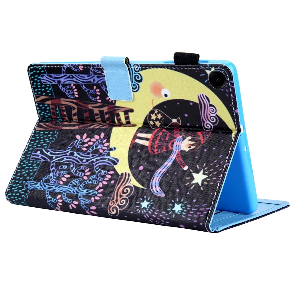 For Samsung Galaxy Tab A11+ / A9+ X210 / X215 / X216B Leather Smart Case Pattern Flip Tablet Cover - Star Picking Girl - 4