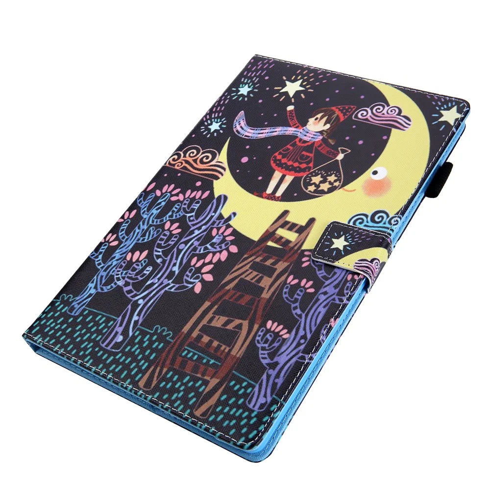 For Samsung Galaxy Tab A11+ / A9+ X210 / X215 / X216B Leather Smart Case Pattern Flip Tablet Cover - Star Picking Girl - 5