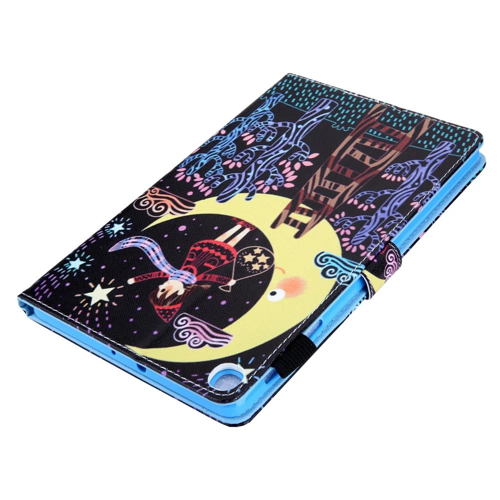 For Samsung Galaxy Tab A11+ / A9+ X210 / X215 / X216B Leather Smart Case Pattern Flip Tablet Cover - Star Picking Girl - 6