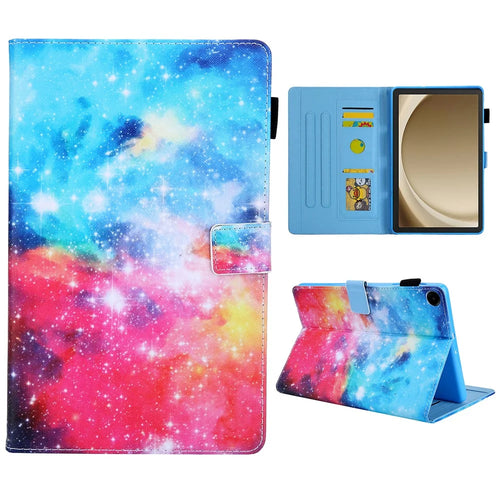 For Samsung Galaxy Tab A11+ / A9+ X210 / X215 / X216B PU Leather Stand Cover Smart Pattern Tablet Case - Starry Sky - 1