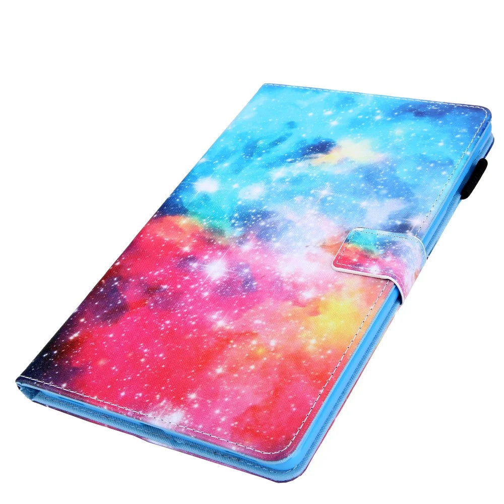 For Samsung Galaxy Tab A11+ / A9+ X210 / X215 / X216B PU Leather Stand Cover Smart Pattern Tablet Case - Starry Sky - 5