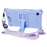 For Samsung Galaxy Tab A9 Retro Texture Silicone Case Kickstand Tablet Cover with Shoulder Strap - Light Purple - 2
