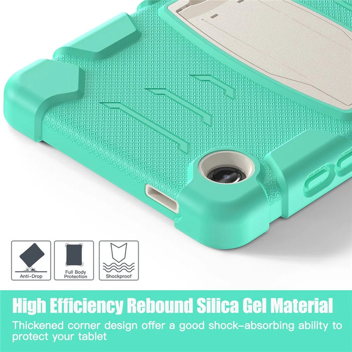 For Samsung Galaxy Tab A9 Tablet Case Anti-drop Kickstand PC+Silicone Protective Cover - Mint Green - 3