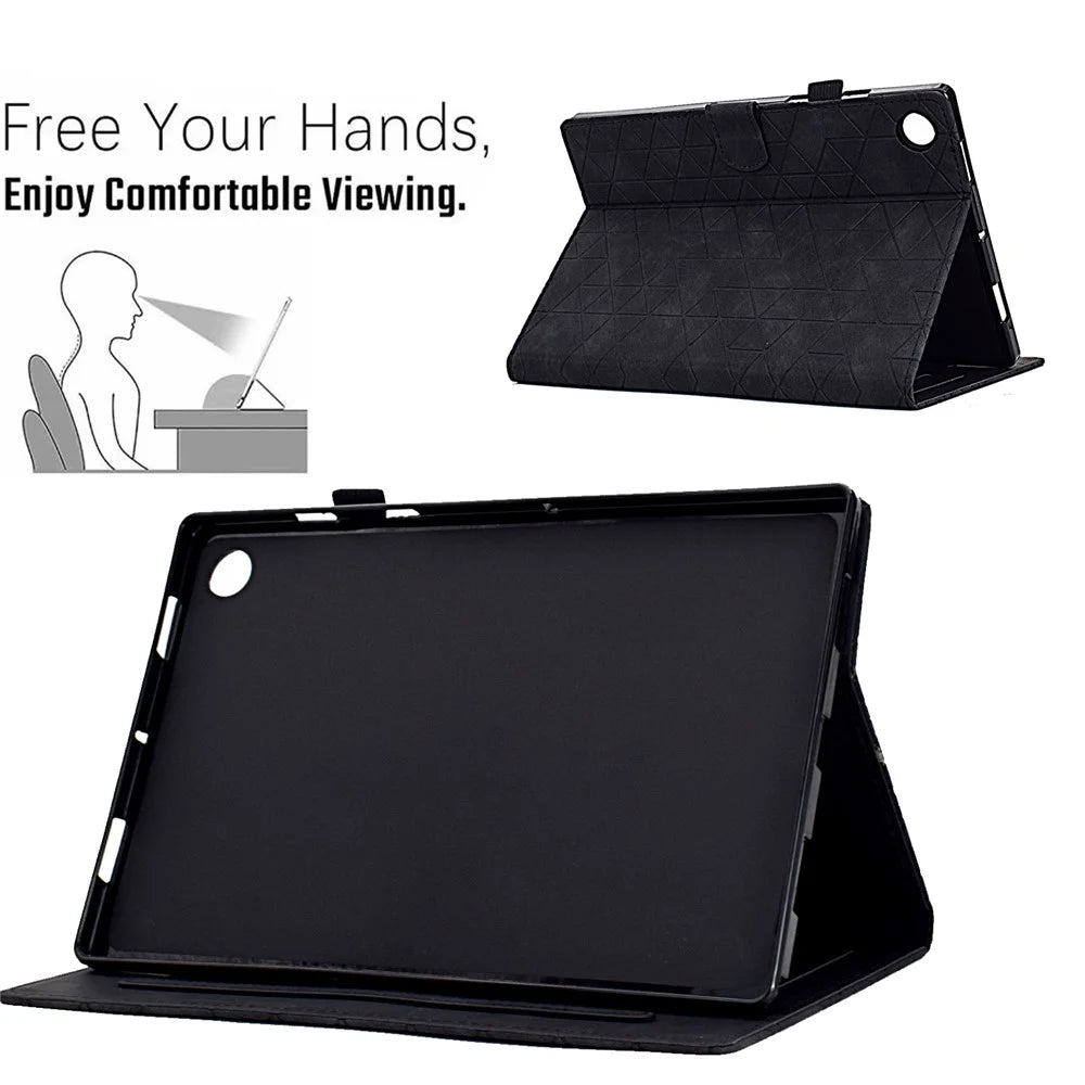 For Lenovo Tab M10 Plus (3rd Gen) Case Card Slots Tablet Leather Cover - Black - 7