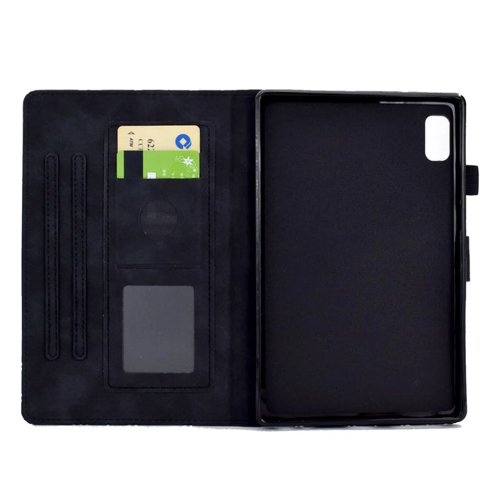 For Lenovo Tab M9 TB-310FU Case Rhombus Imprinted Stand Leather Tablet Cover - Black - 2