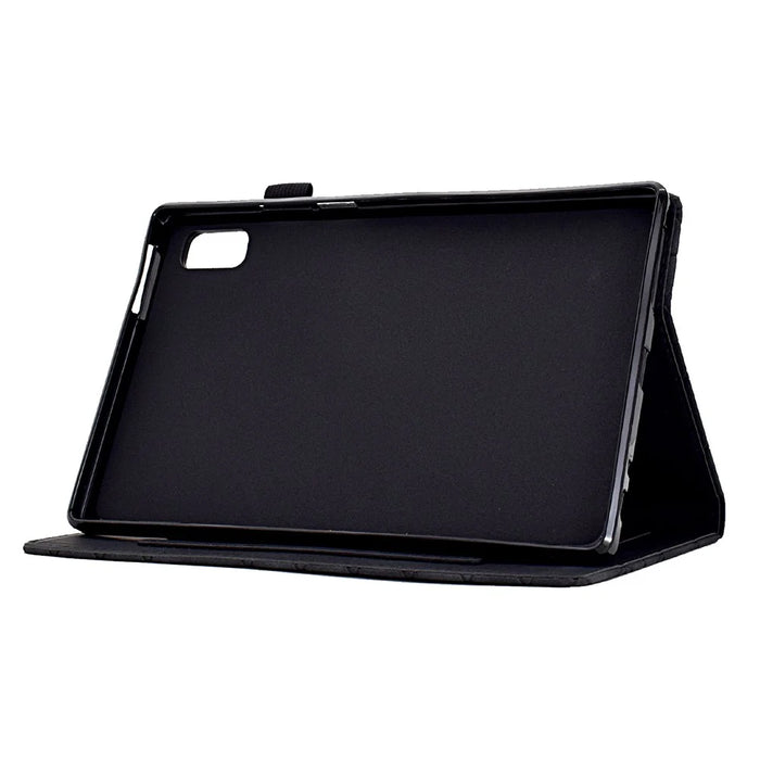 For Lenovo Tab M9 TB-310FU Case Rhombus Imprinted Stand Leather Tablet Cover - Black - 3