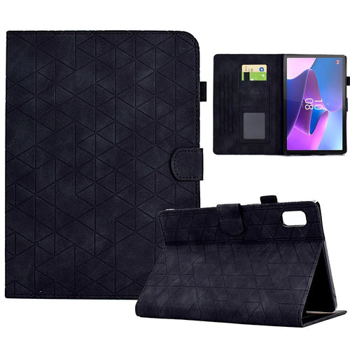 For Lenovo Tab P11 Gen 2 TB-350 Case PU Leather Card Slots Tablet Stand Cover - Black - 1