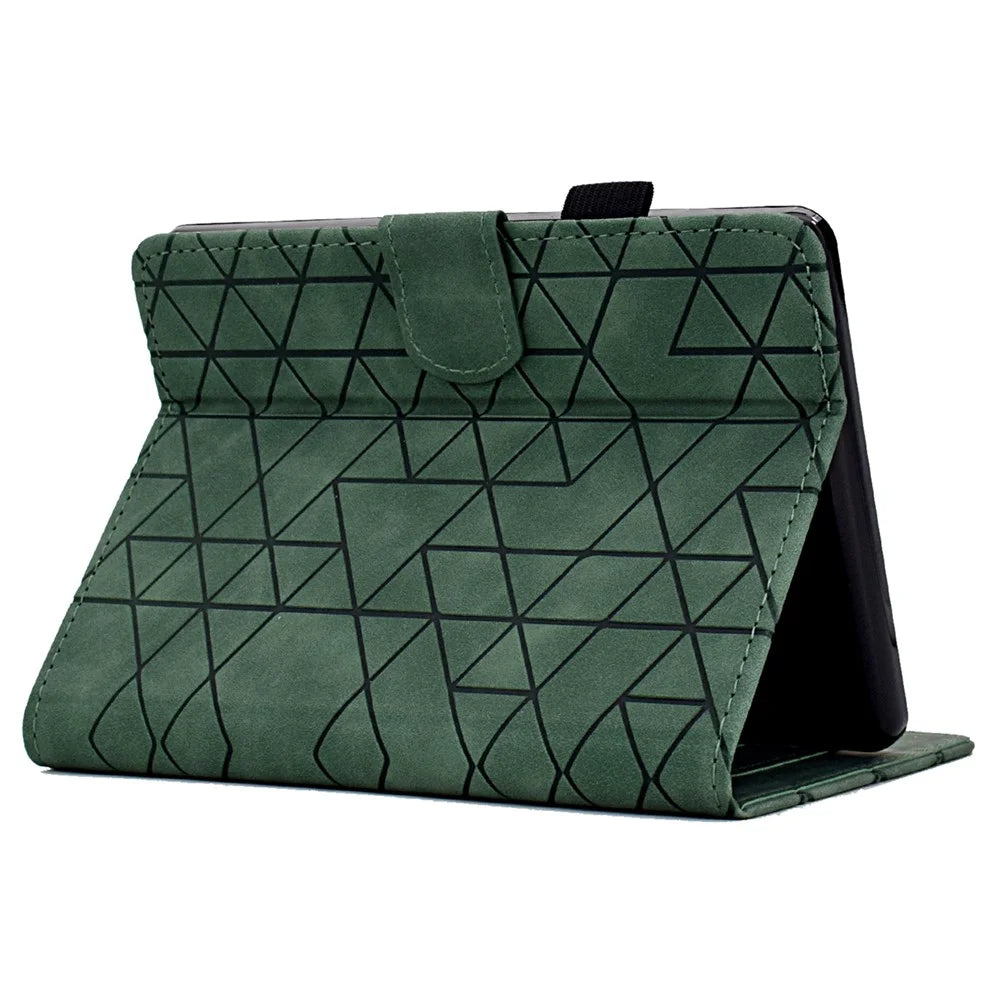 For Amazon Kindle 11th (2024) / 6'' (2022) Case Anti-Drop PU Leather Rhombus Pattern Stand E-Reader Cover - Green - 4