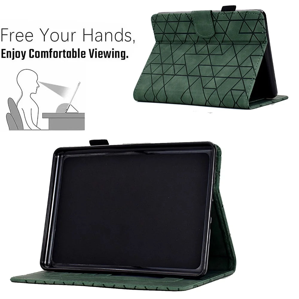 For Amazon Kindle 11th (2024) / 6'' (2022) Case Anti-Drop PU Leather Rhombus Pattern Stand E-Reader Cover - Green - 7