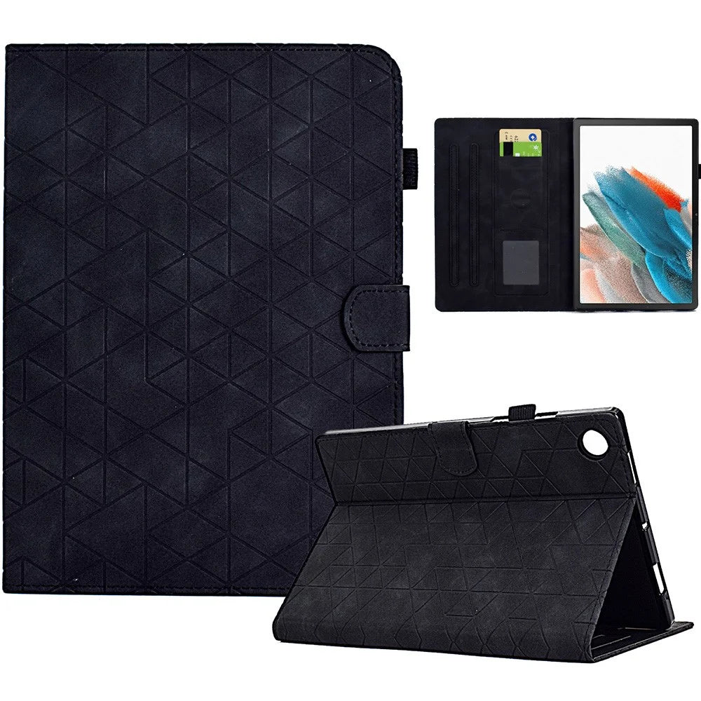 For Samsung Galaxy Tab A8 10.5 (2021) X200 X205 / (2022) Case Card Holder Tablet Leather Cover - Black - 1