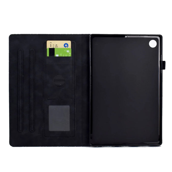 For Samsung Galaxy Tab A8 10.5 (2021) X200 X205 / (2022) Case Card Holder Tablet Leather Cover - Black - 2