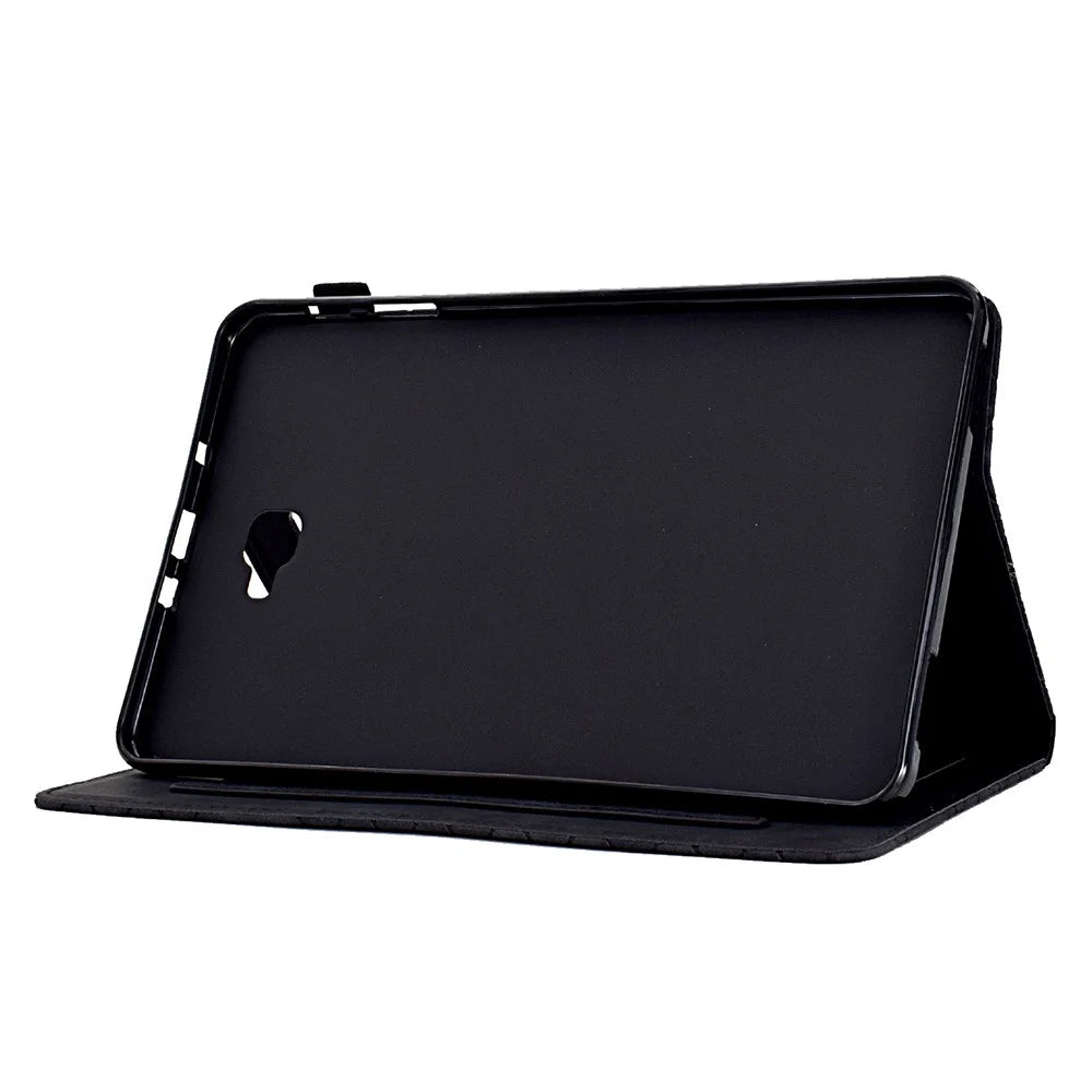 For Samsung Galaxy Tab A 10.1 (2016) T580 T585 Case Card Slots Full Protection Tablet Cover - Black - 3