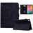 For Samsung Galaxy Tab A 10.1 (2019) T510 T515 Case Rhombus Imprinted Leather Tablet Cover - Black - 1