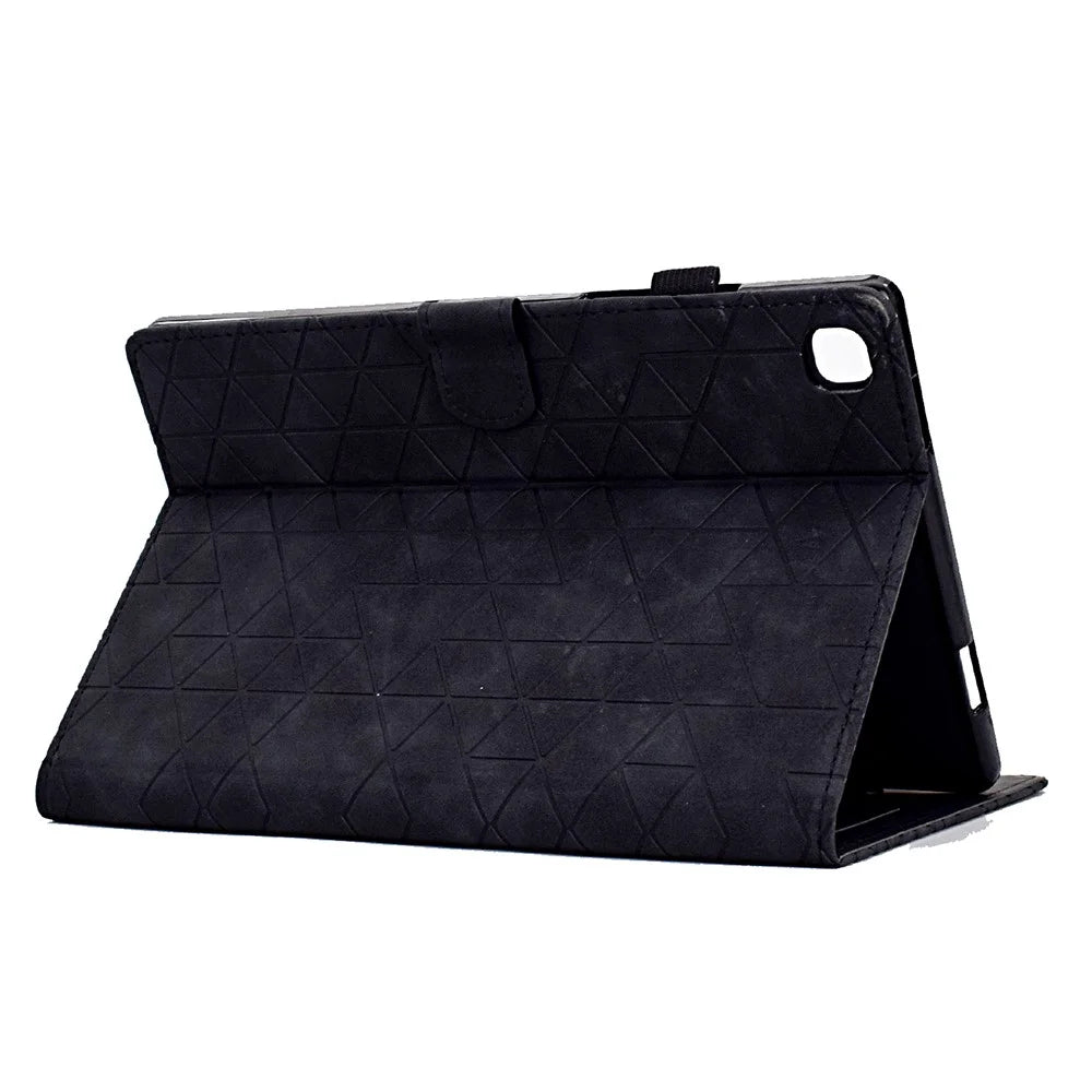 For Samsung Galaxy Tab A7 10.4 (2020) / (2022) T500 / T505 Tablet Case Pattern Imprinted PU Leather Flip Cover - Black - 4