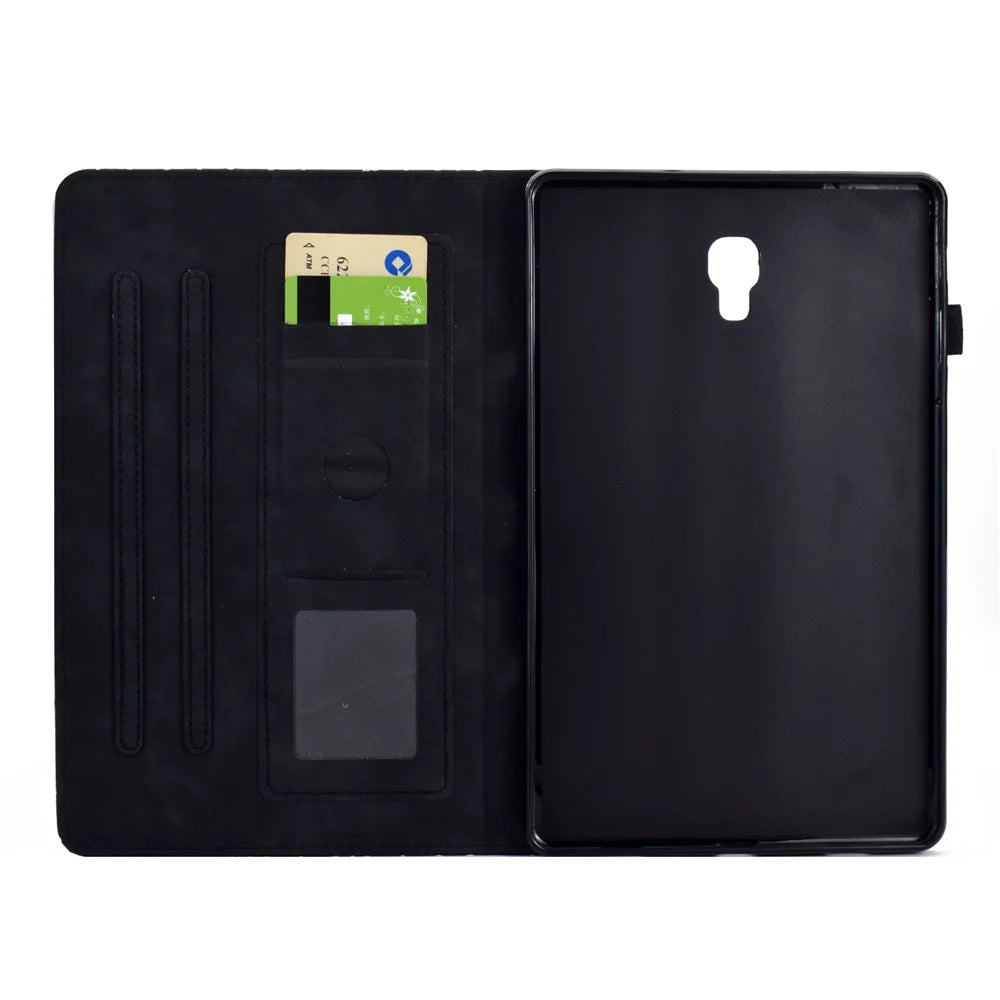 For Samsung Galaxy Tab A 10.5 (2018) T590 T595 PU Leather Case Card Slot Protective Tablet Cover - Black - 2