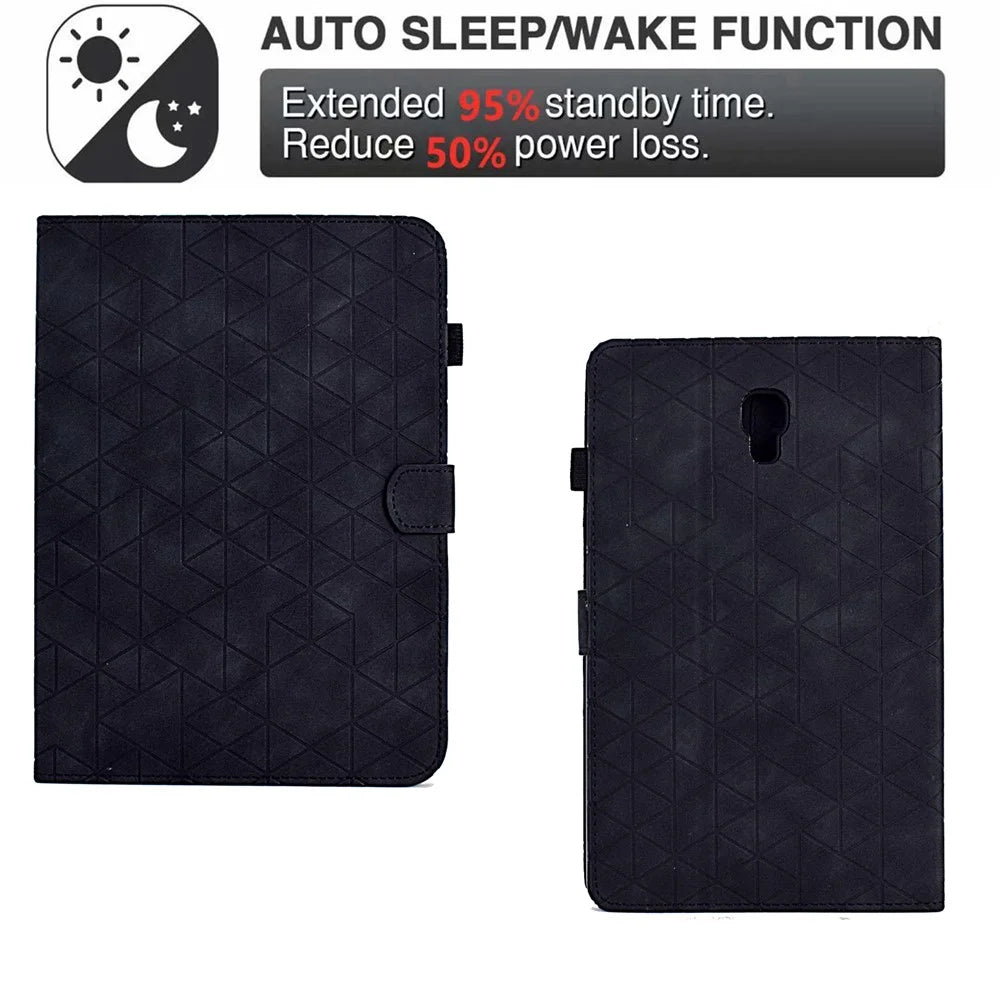 For Samsung Galaxy Tab A 10.5 (2018) T590 T595 PU Leather Case Card Slot Protective Tablet Cover - Black - 6