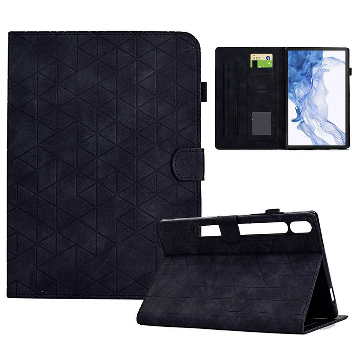 For Samsung Galaxy Tab S8 X700 X706 / Tab S7 T870 T875 Case Pattern Imprinted PU Leather Tablet Cover - Black - 1