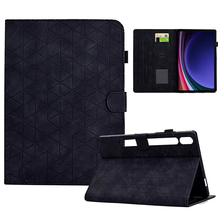 For Samsung Galaxy Tab S9 Protective Case Card Slot PU Leather Tablet Cover - Black - 1