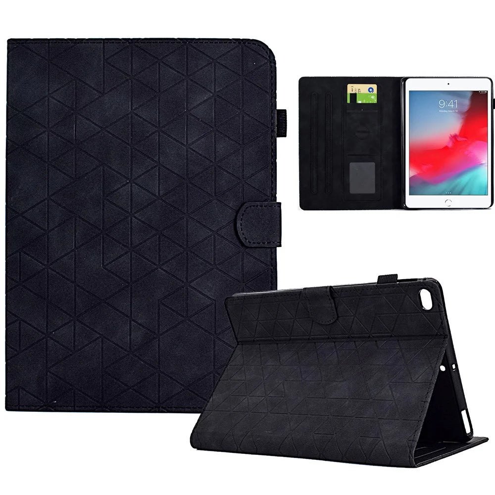For iPad Mini / Mini 2 / mini 3 / mini 4 / mini (2019) 7.9 inch Case Pattern Imprinted PU Leather Tablet Case - Black - 1