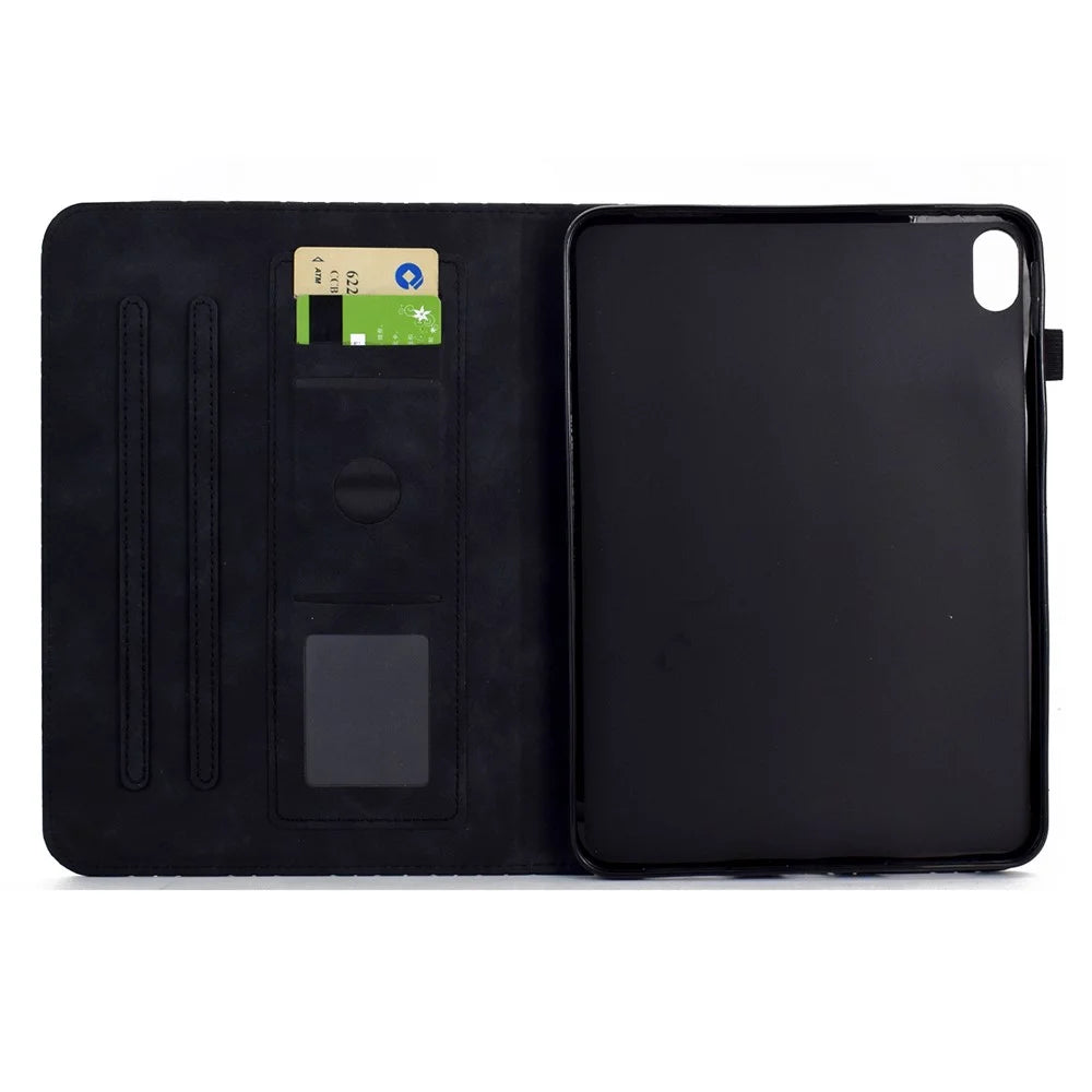 For iPad mini (2024) / mini (2021) Tablet Case Pattern Imprinted Anti-Drop PU Leather Flip Cover - Black - 2