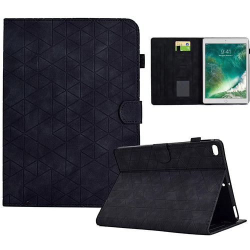 For iPad Air (2013) / Air 2 / iPad 9.7-inch (2017) / (2018) Case Card Slot Full Protection PU Leather Flip Cover - Black - 1