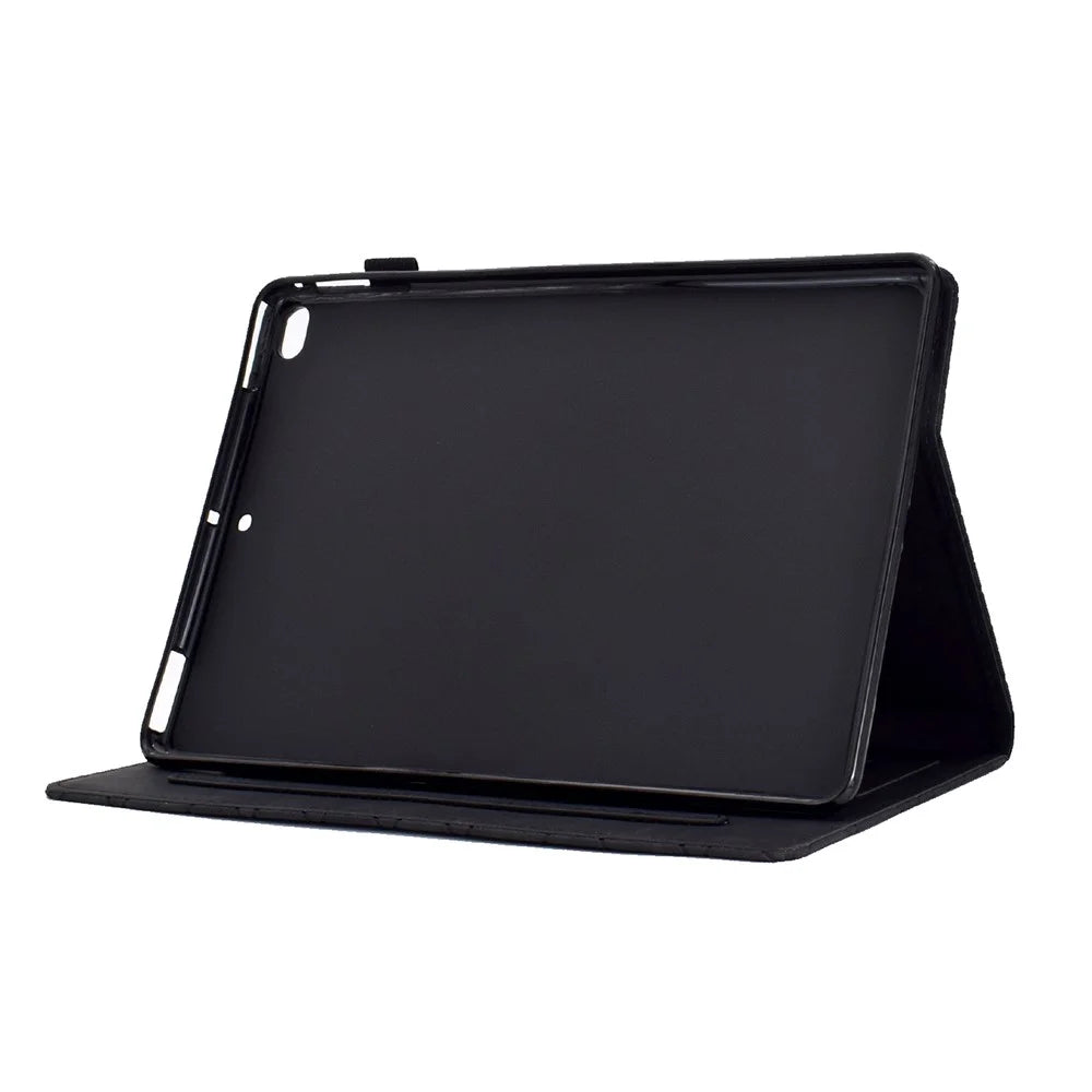 For iPad Air (2013) / Air 2 / iPad 9.7-inch (2017) / (2018) Case Card Slot Full Protection PU Leather Flip Cover - Black - 3