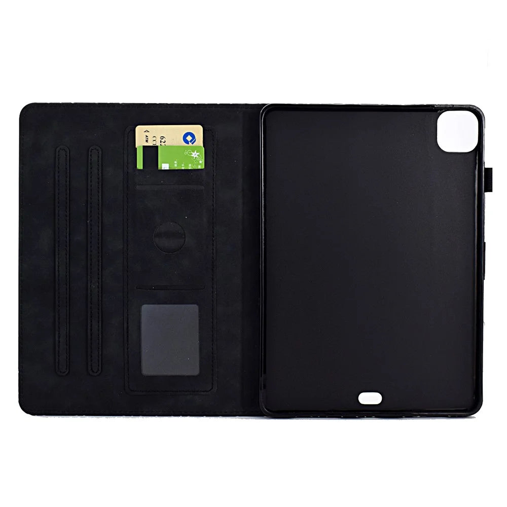 For iPad Air 11 (2026) / (2025) / (2024) / Air (2020) / (2022) / iPad Pro 11 (2022) / (2021) / (2020) / (2018) Case Anti-Scratch PU Leather Tablet Protector - Black - 2
