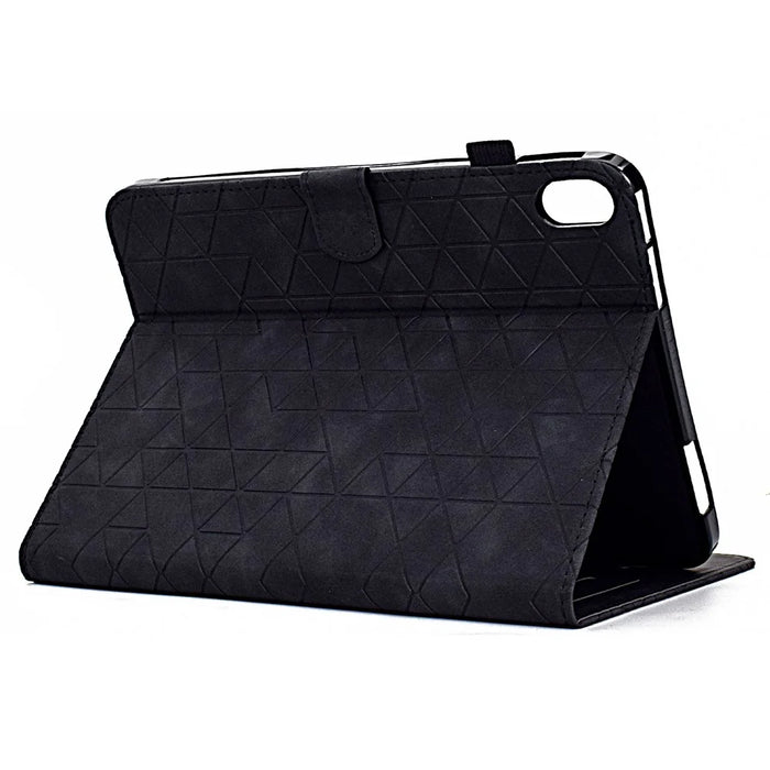 For iPad (2025) / 10.9 (2022) Case Card Slot Pattern Imprinted PU Leather Tablet Cover - Black - 4