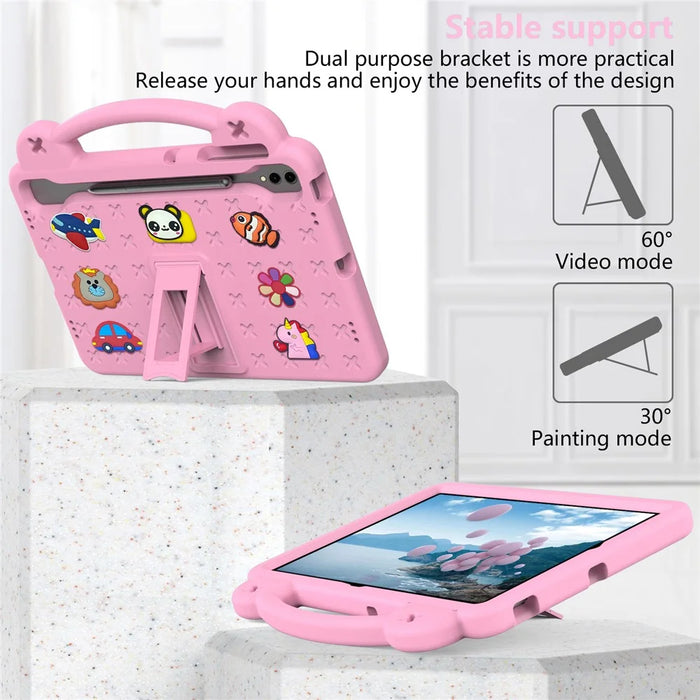 For Samsung Galaxy Tab S8+ / S9+ Case Grip Handle Kickstand EVA Tablet Cover - Pink - 3